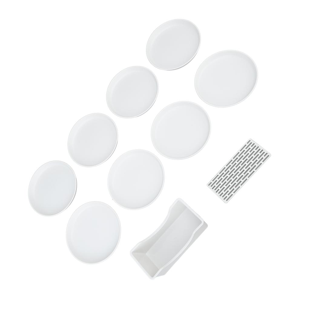 8Pcs Bone Spitting Dish Round Plate Domestic Snack Small Dish Table Garbage Dish Set with Drainage