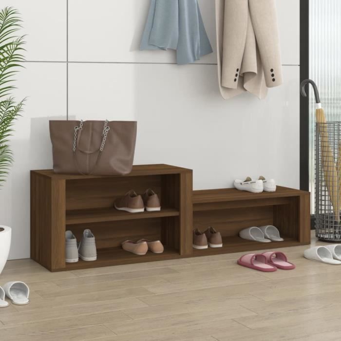 816919 vidaXL Armoire à chaussures Chêne marron 150x35x45cm Bois d'ingénierie