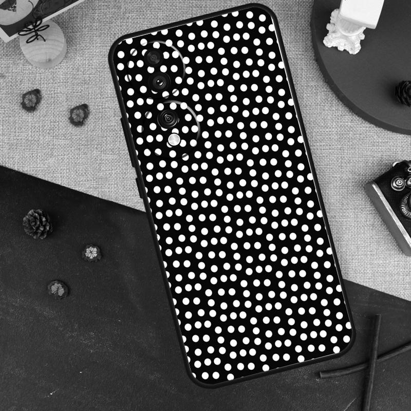 Black And White Polka Dot Case For Honor Magic 7 Pro 6 5 Cover For Honor 200 400 Lite 90 70 50 X9 X8a X8b X9a X9b X9c