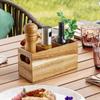 Wooden Cutlery Holder 3 Compartment Storage Rack Kitchen Tools Utensil Organizer  Home