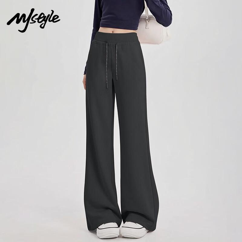 MJ STYLE Women s High-Waist Straight Flared Pants S