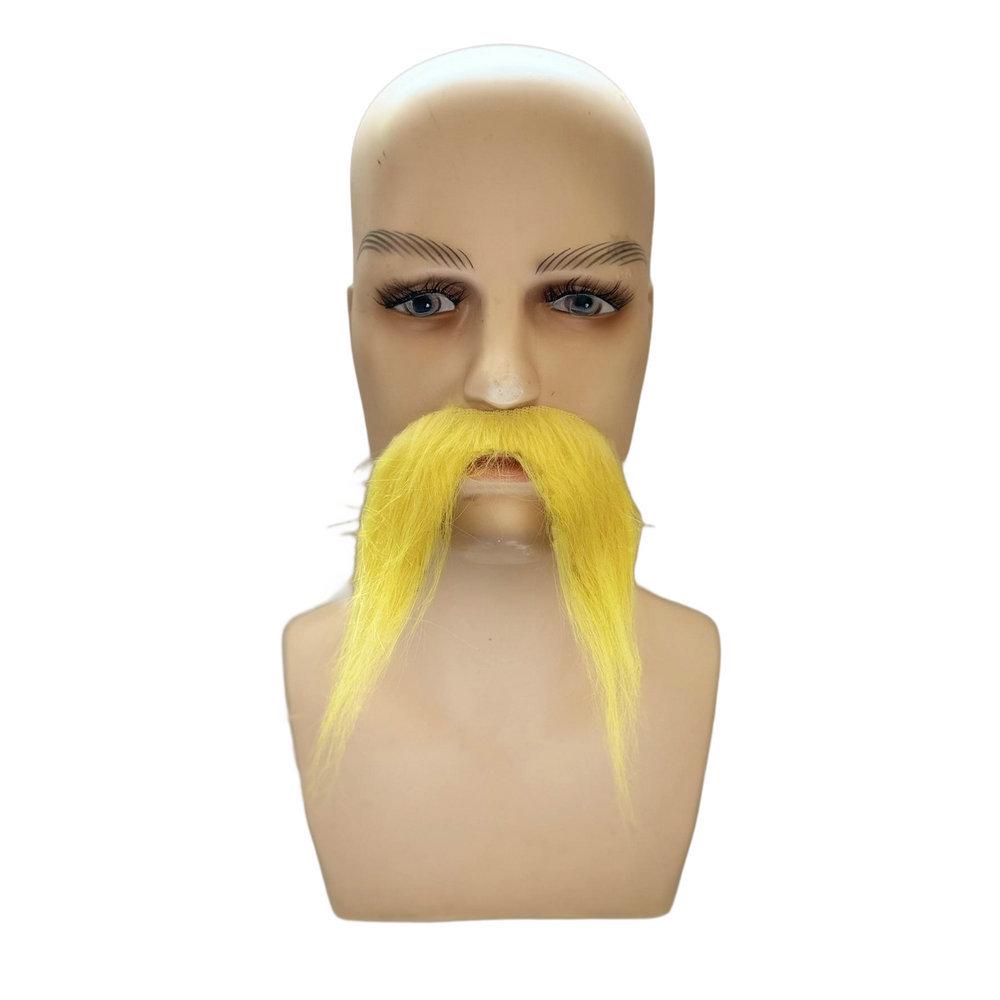 Yellow Brown Moustache & Beard Costume Props for Festivals and Masquerades