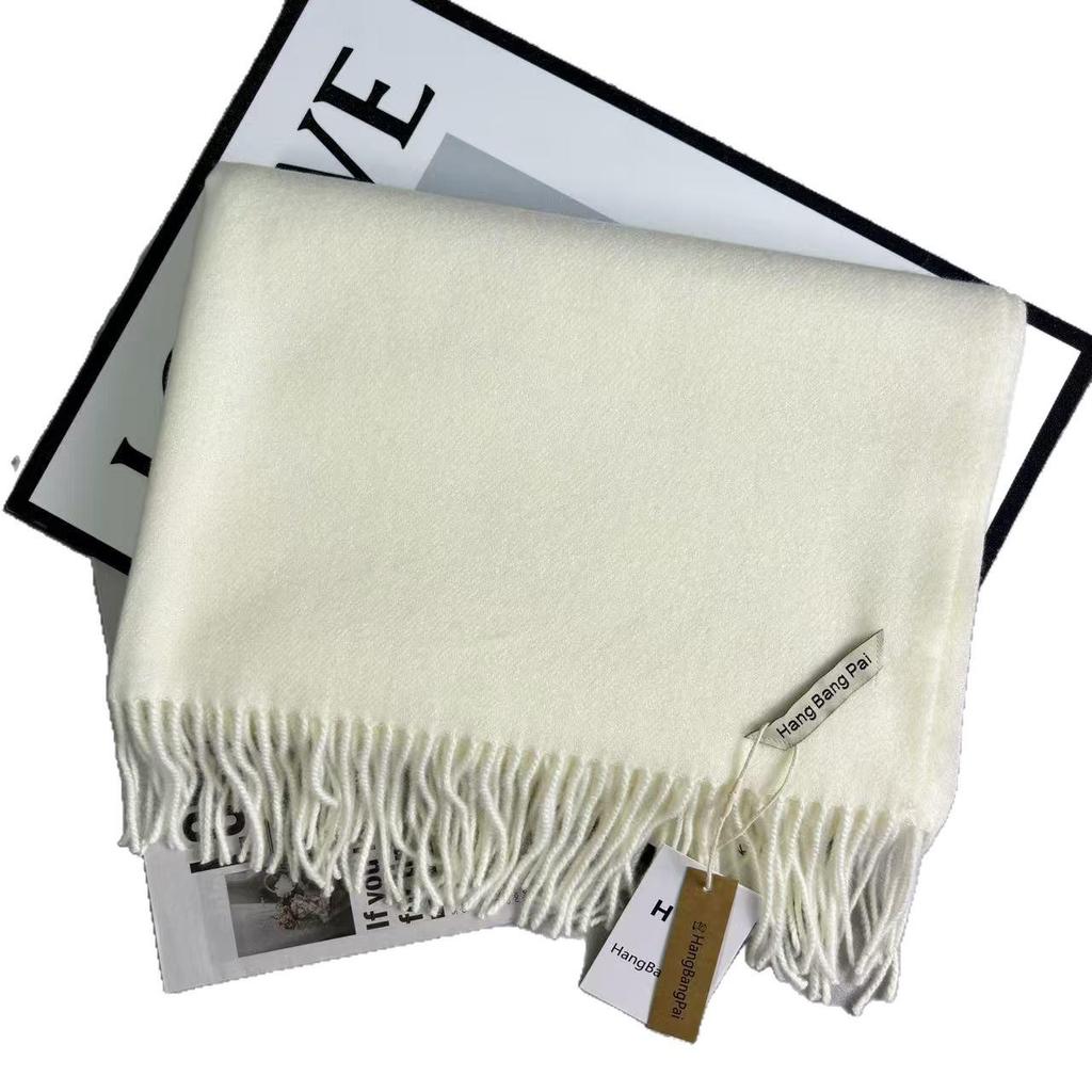 Schal im koreanischen Stil, einfarbig, Imitation Kaschmir, rot - Warm, vielseitig, modische Fransen für Herbst/Winter