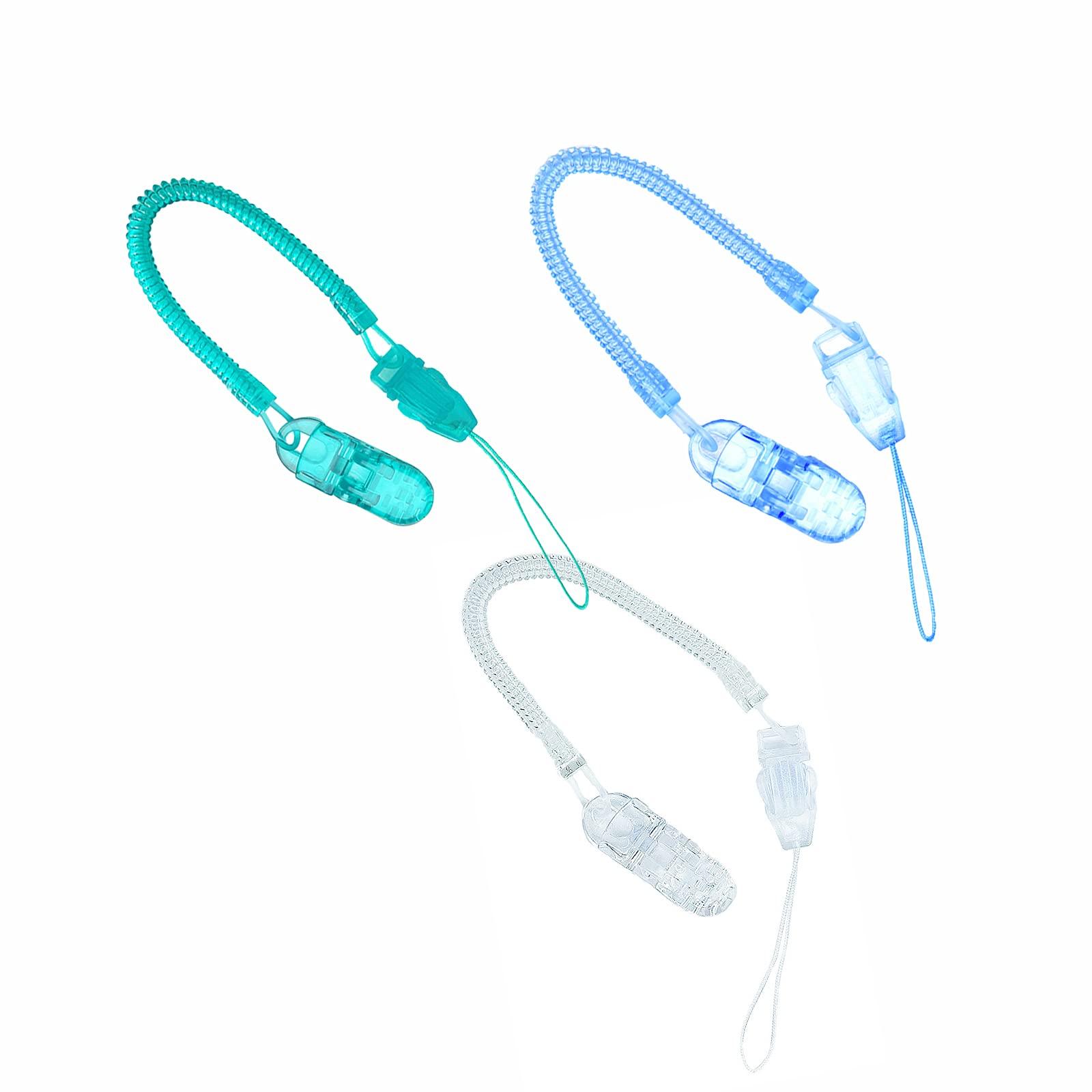 

AcaciA Pacifier Holder Individually Available in 5 Extendable Silicone Toy Cute for Boys 3-Piece Set, Wrapped, Colors, Clip, Anti-Drop,