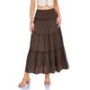 Women's Fashion  Pleated Floral Print Elastic Waist  Loose Splicing A Line Pocket Skirt