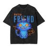 Vintage Derby Blue Tiger Kpop Demon Hunters T-Shirts Men Crew Neck Cotton Washed T Shirt  Short Sleeve Tees Clothes