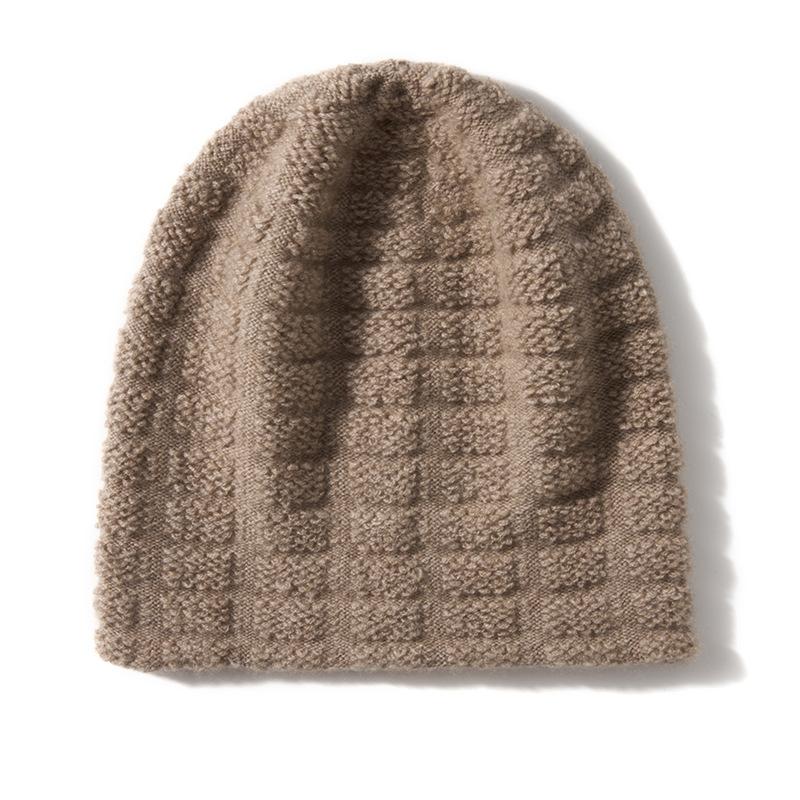 

Cashmere Autumn and Winter New Women s High End Solid Color Warm Towel Embroidered Square Fashion Knitted Casual Baotou Hat One size