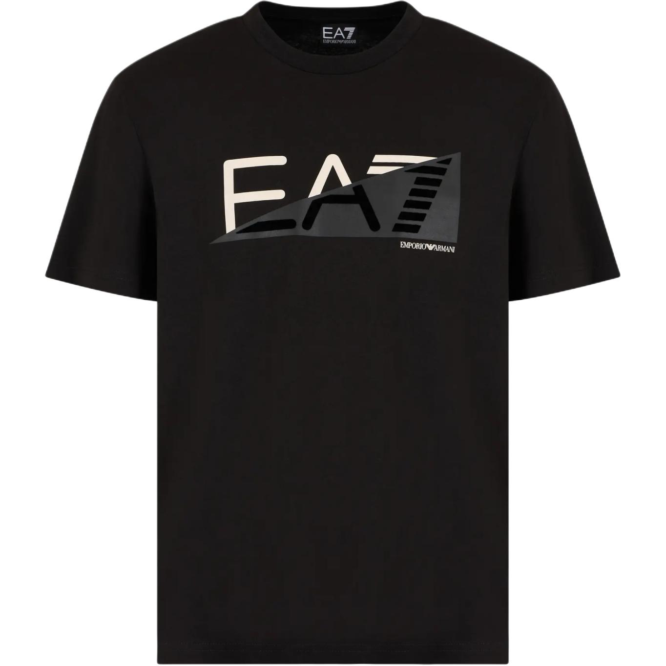 Emporio Armani EA7 Letter Logo Print Casual Crew Neck T-Shirt Men tops Black 7M000002-AF11970-UC001 XL