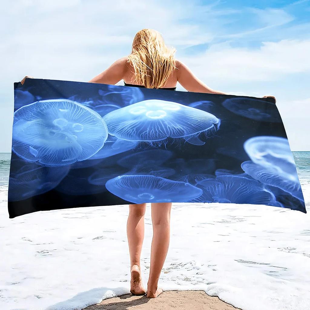 Asciugamano da Spiaggia Senza Sabbia Medusa Asciugatura Rapida Assorbente Coperta da Nuoto Leggero Compatto Accessori da Spiaggia per Viaggi Piscina Yoga