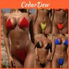 Bikini Transparente con Tirantes Finos para Mujer Conjunto de Tanga Brasileña Bañador Ropa de Baño