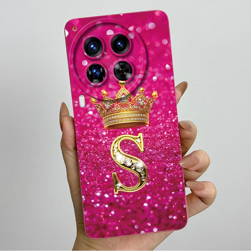 Camon30 Phone Case For Tecno Camon 30 Pro Premier 5G Casing Crown Letters Liquid Silicone Protection Back Cover Anti Slip Funda