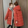 Abrigo de invierno para mujer, abrigo acolchado de algodón de manga larga con capucha, abrigo grueso holgado con cremallera de longitud media, prendas de vestir, chaqueta, ropa de calle