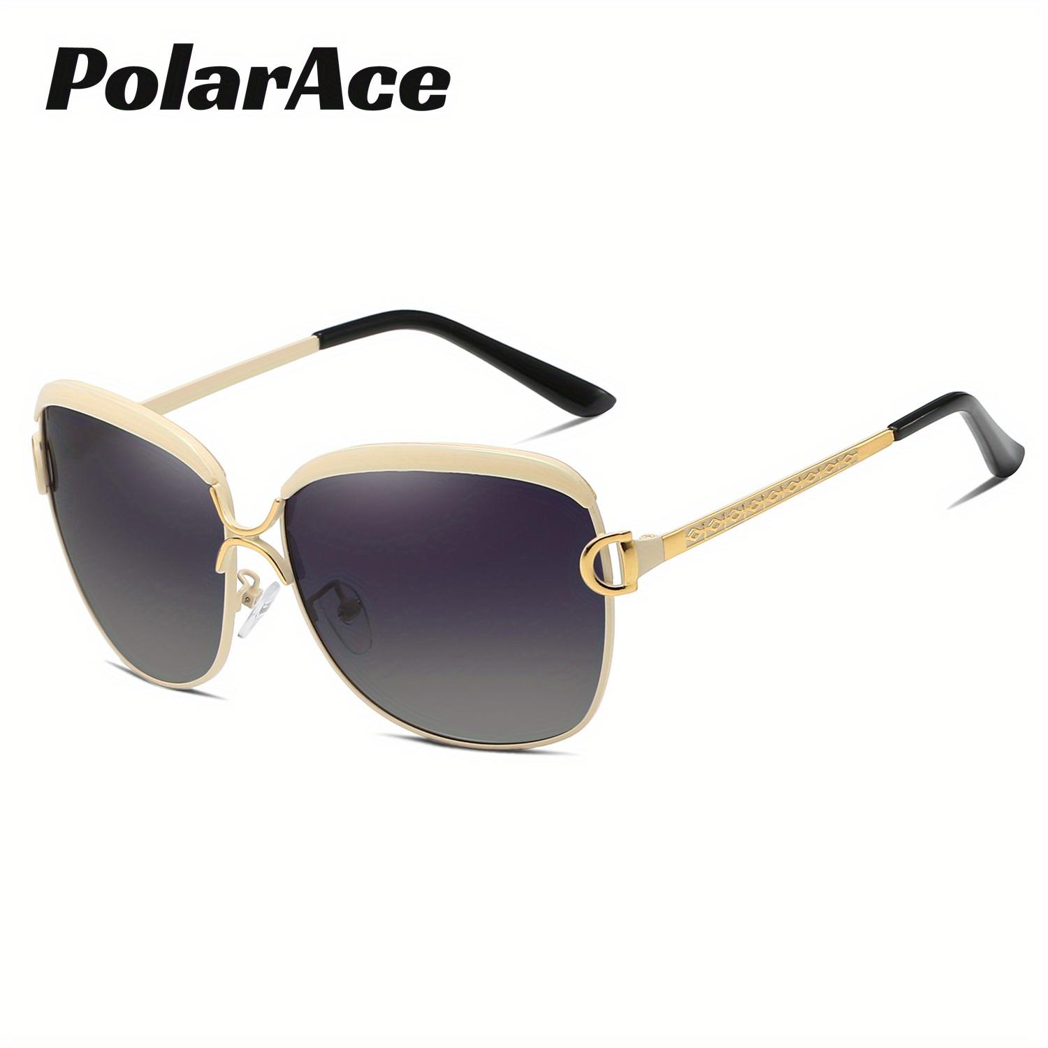 

Большие поляризованные винтажные металлические солнцезащитные очки унисекс PolarAce, UV400 белый