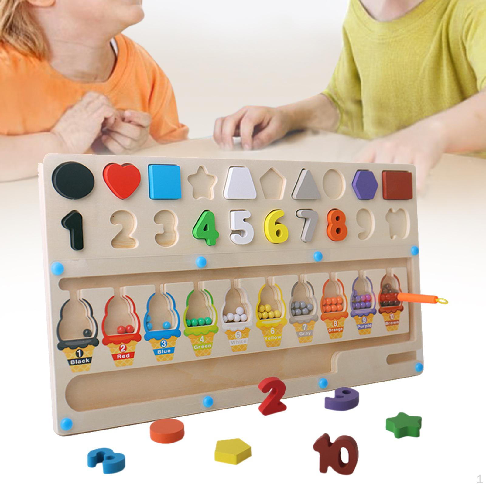 

Puzzle Game Board for 3 Years up Kids Families Games Color Shape Sorting ice cream