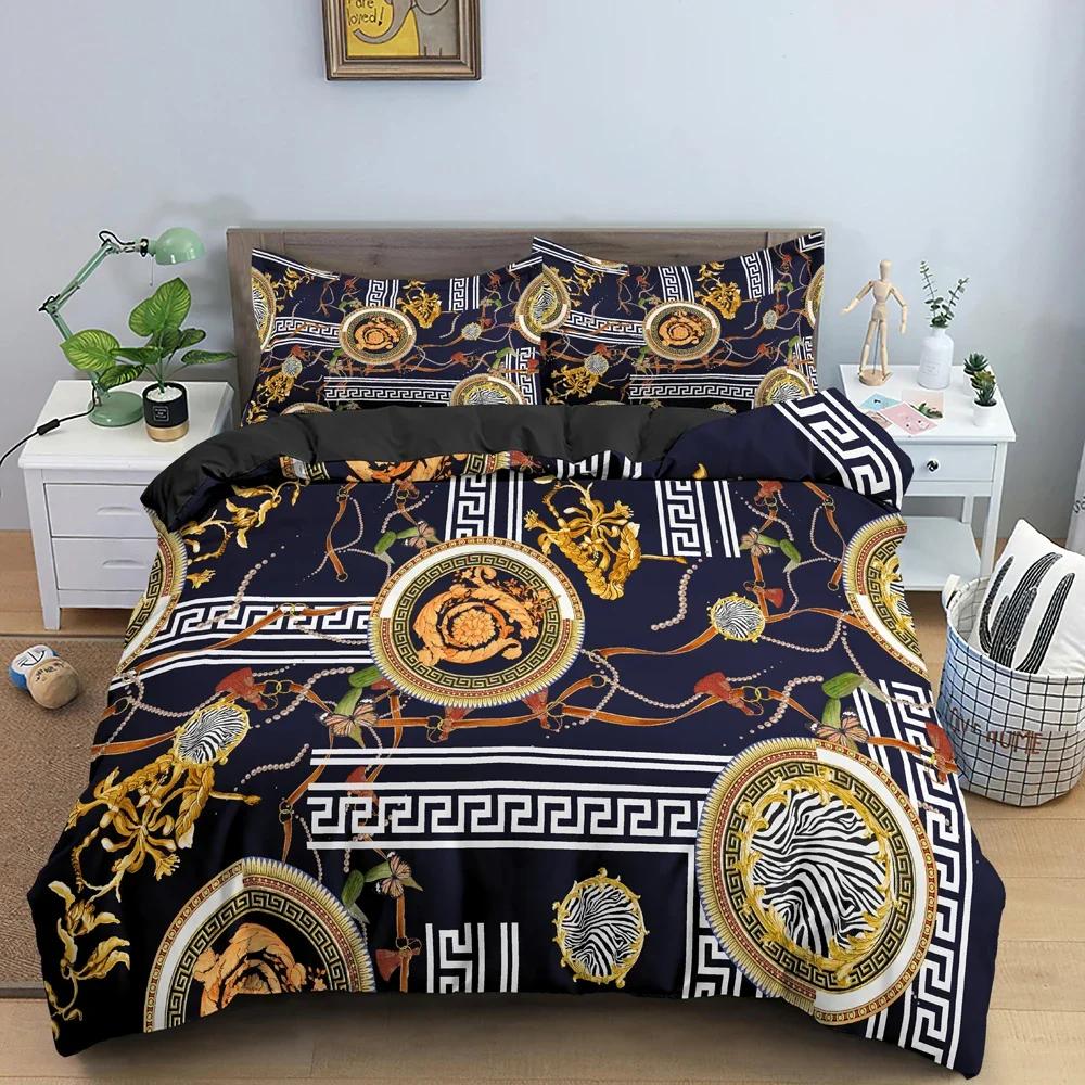 3D Chain Pattern Bedding Set Duvet Cover Comforter Covers For Bedroom Twin King Size Soft Quilt Cover With Pillowcase 2/3 Pcs