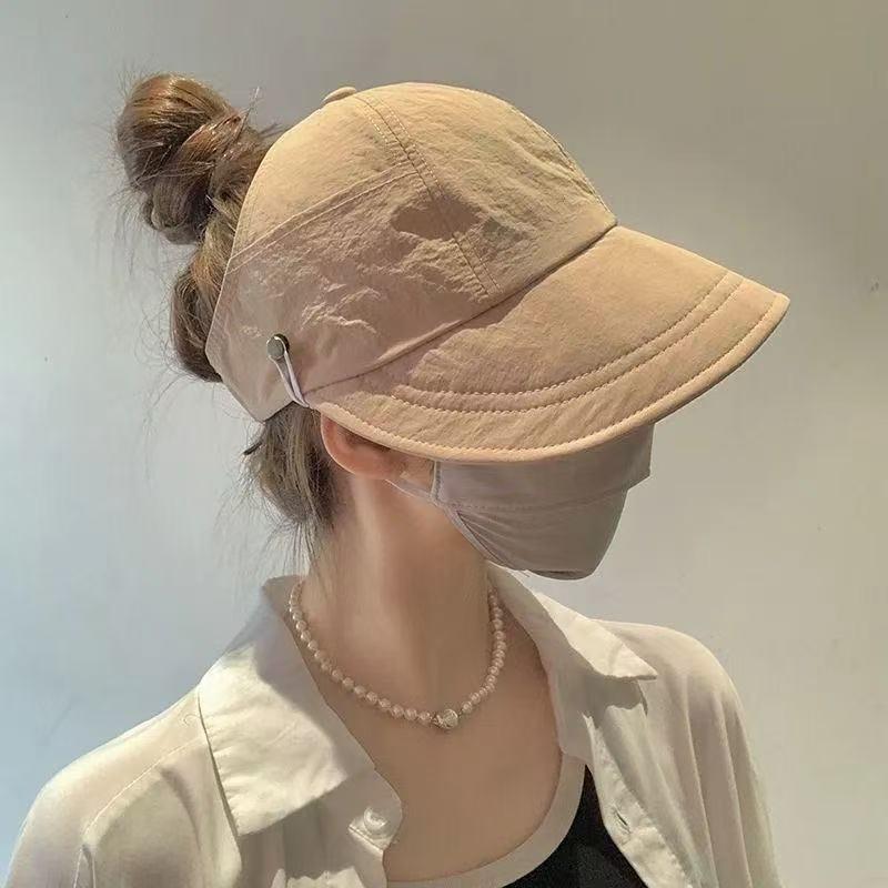 Zhao Lusi Style Women's Spring/Summer 2024 UV Protection Black Fisherman Sun Hat