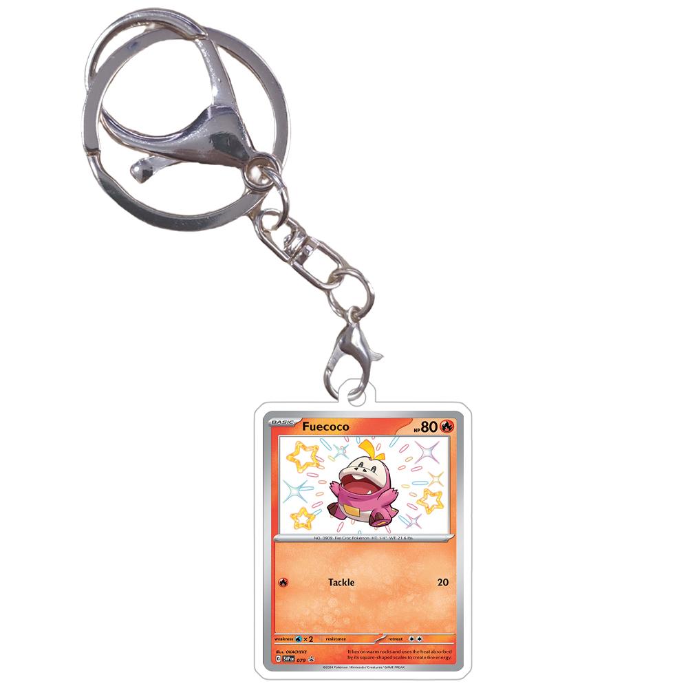 Anime Pokemon Keychain Sprigatito Meowscarada Fuecoco Skeledirge Quaxly Quaquaval Acrylic Cards Anime Game Pendant Game Prop