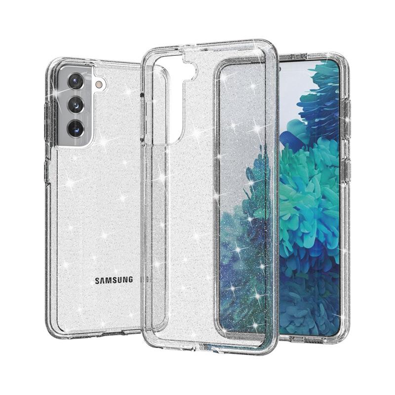 Suitable for Samsung S21 Transparent Mobile Phone Case Tide Brand S21 Terminator Glitter Two-in-one Anti-drop Protective Cover Wholesale