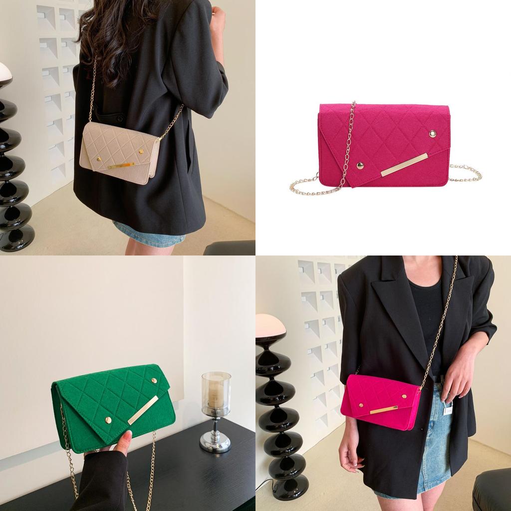 Trendiger Street Style Filzketten-Kleines Quadratische Tasche Für Damen 2023 Modische Umhängetasche