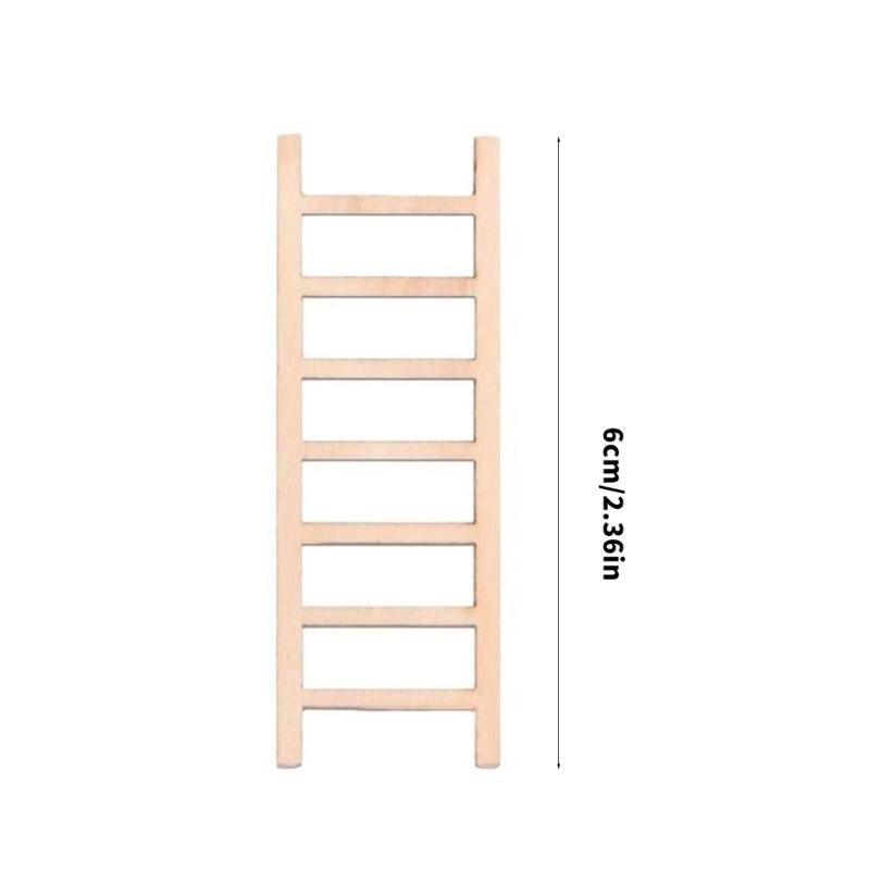 40pcs Natural Wood Miniature Ladder For Moss Landscape And Doll House Furniture Safe For Children Creative Pretend Play