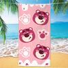 Cute Strawberry Bear Beach Towel Microfiber Printed Children'S Trumpet Cartoon Bear Beach Towel