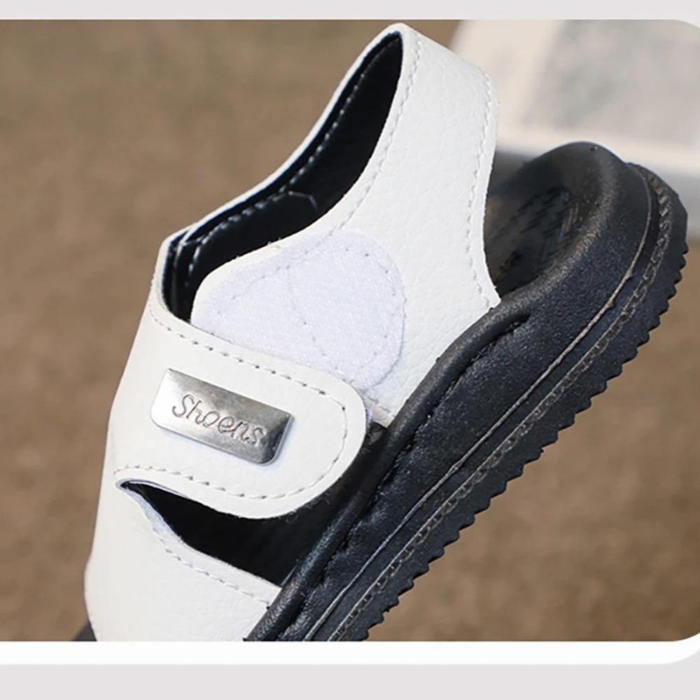 Sandales d'été en cuir PU pour garçons Semelles souples Ergonomiques Chaussures de plage pour enfants Antidérapantes Sandales décontractées pour garçons pour enfants