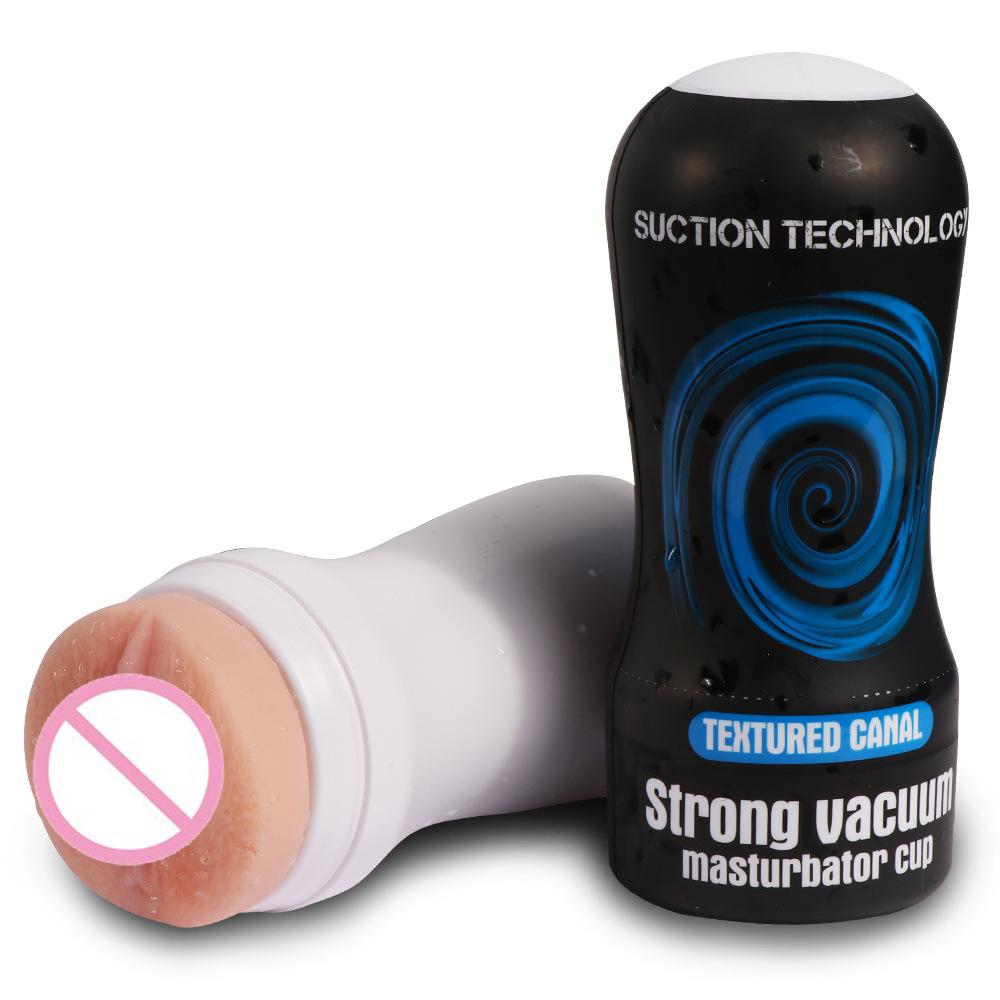 Men's Strong Suction Masturbator Cup with Textured Canal & Full Particle Simulation Channel for Enhanced Pleasure Experience