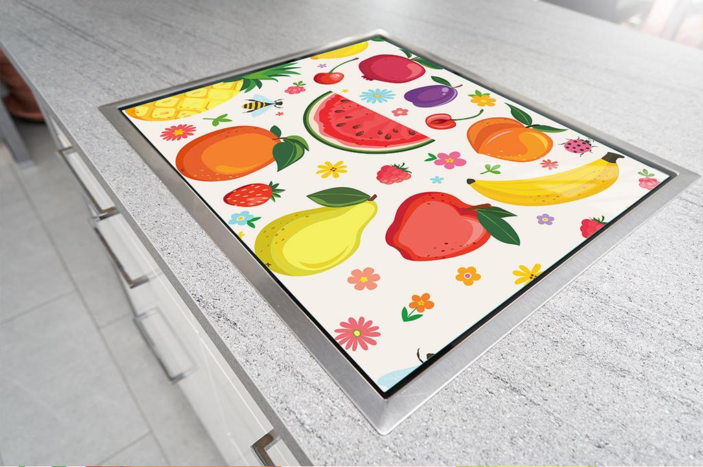 SZKLANA PŁYTA OCHRONNA NA KUCHENKĘ 70x52 OWOCE