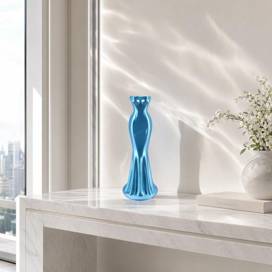 Elegante Kleiderförmige Vase, 3D-gedruckter minimalistischer Blumenhalter, Moderne dekorative Knospenvase für Wohnzimmer, Eingangsbereich, Schminktisch, Heimdekoration