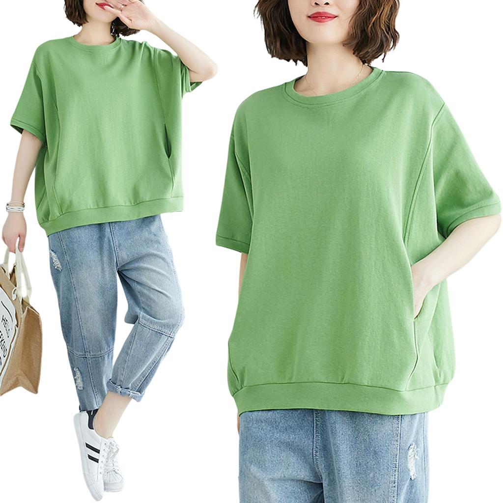 Short Cut and Summer Office Popular Short Sleeve Dry Loose Birthday Large Size That Does Not Get Summer [Luxe Relax] Sweatshirt, Sleeve, Women's