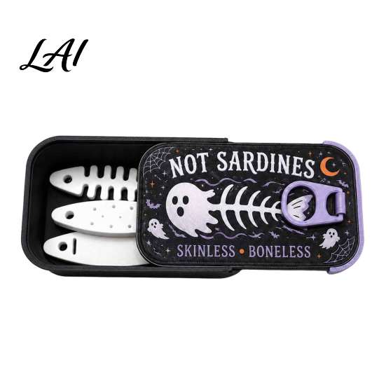Creative Holiday Gift for Jewelry Lovers Halloween Box 3D Printed Small Keepsake Box with Fish Party Favor Shaped Holder Gothic Decorative Organizer