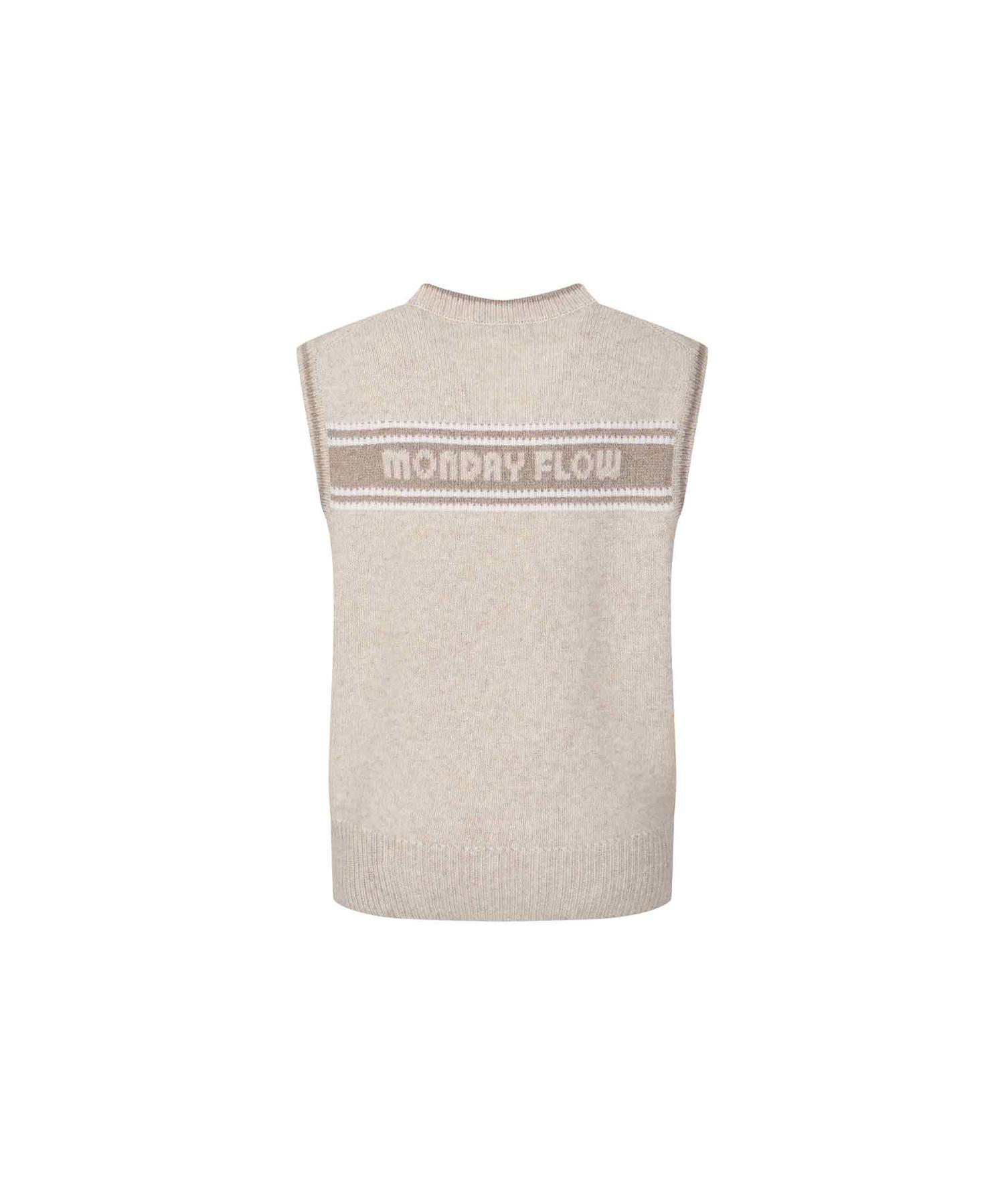 Monday Flow Logo Warm Knit Vest_Beige S(55)