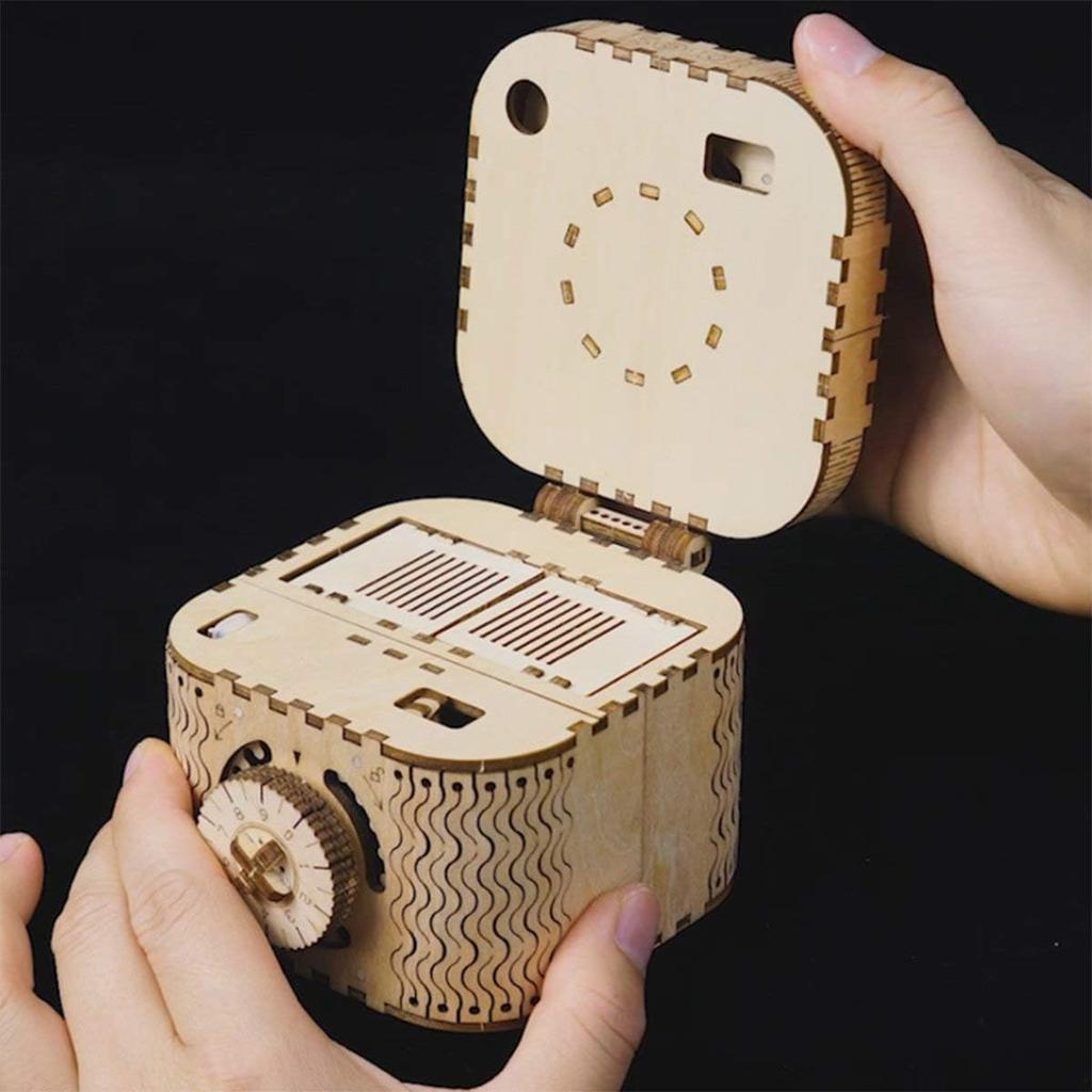 3D-Holzpuzzle Mechanische Schatzkiste Modell DIY Denksportprojekte für Erwachsene Kinder ab 14 Jahren