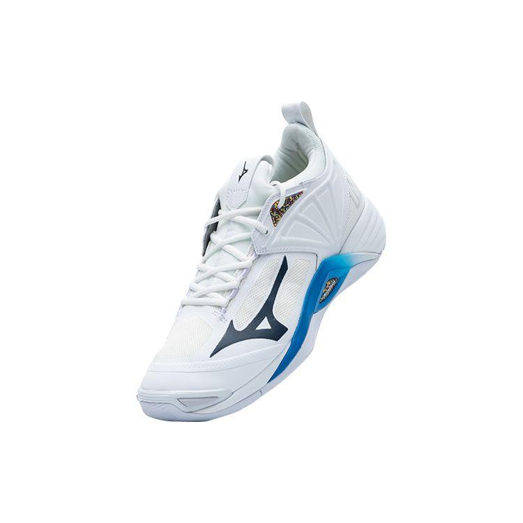 Mizuno Wave Momentum 2 Fabric Shock Absorbing Non-Slip Durable Breathable Low-Top Training Shoes Unisex sneaker White Blue V1GA211300