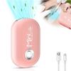 Secador de pestañas portátil de mano con ventiladores recargables por USB para extensiones de pestañas con soplador de aire para secado y enfriamiento de maquillaje, Rosa