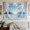 Tapiz Grande Realista de Paisaje Marino Arte de Pared Impresión de Playa Océano Cielo Lienzo Colgante Impermeable Decoración del Hogar para Sala de Estar Dormitorio