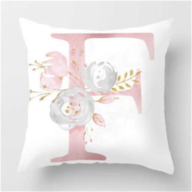 Ins Nordic Pillowcase Design Pink Letter Cushion Pillowcase Car Sofa Waist Design Home Furnishing