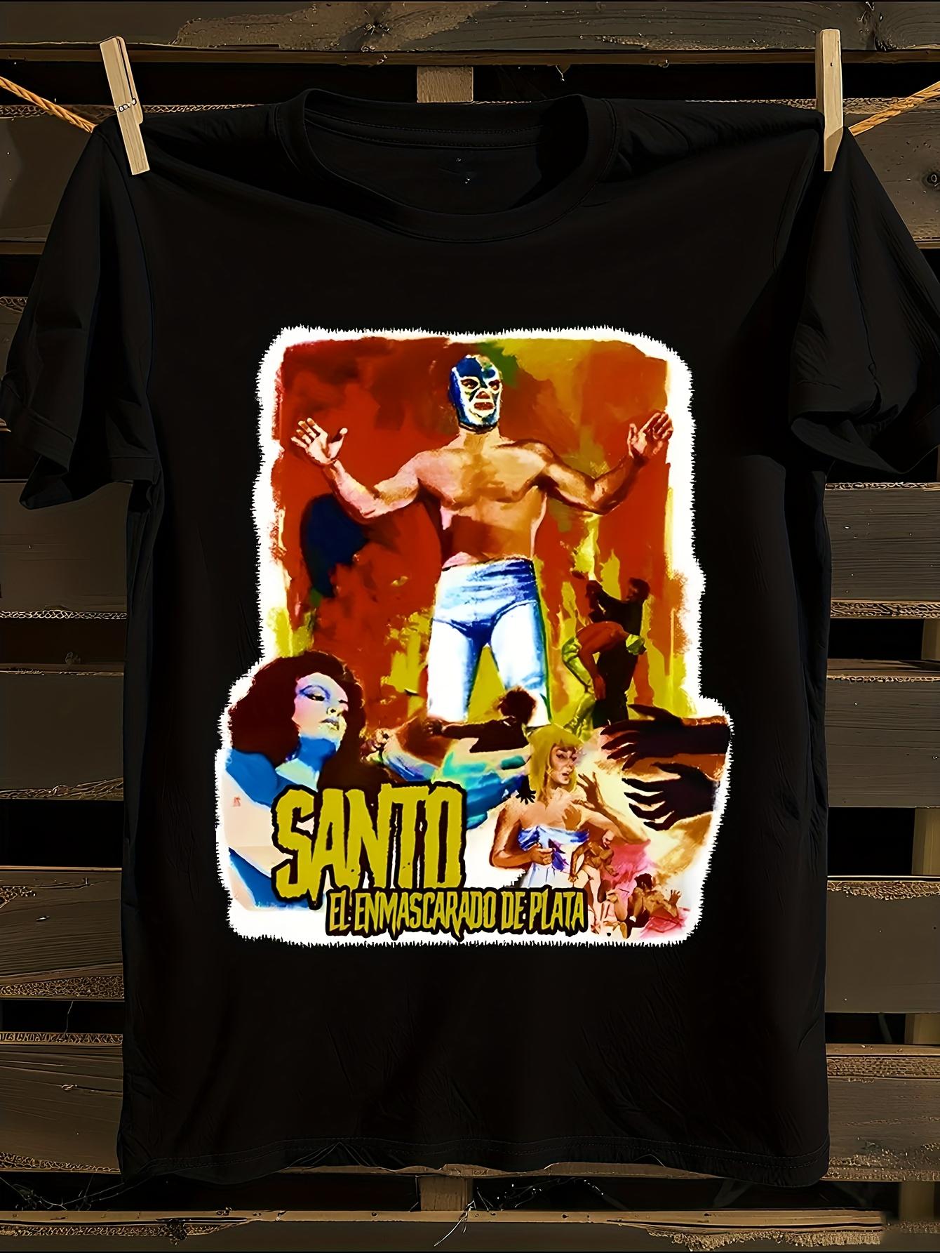 Santo El Enmascarado De Plata Lucha Libre Mask Graphic T-... XXXXL