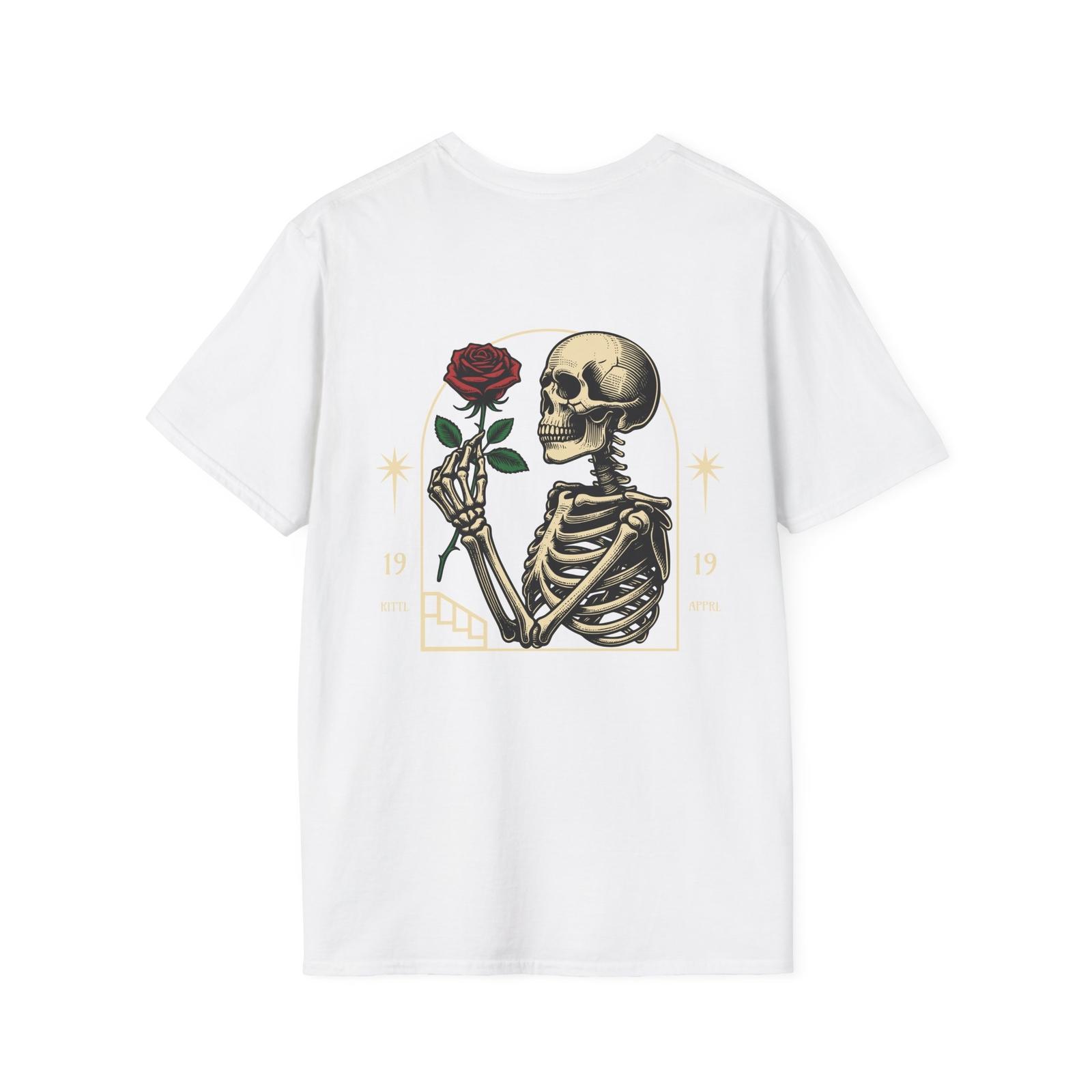 Skeleton Rose Unisex Tee, Gothic Shirt, Alternative Grunge Clothing, S