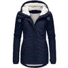 Women's Hood Long Sleeve Loose Fit Midi Parka Coat Fleece Lined Warm Cotton Outerwear Winter Jacket