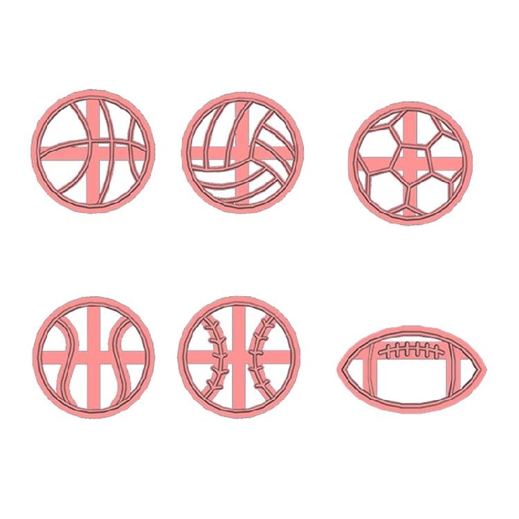 6x Clay Earrings Moulds Basketball Earring Cutting Molds Jewelry Making Molds Clay Earrings Cutter