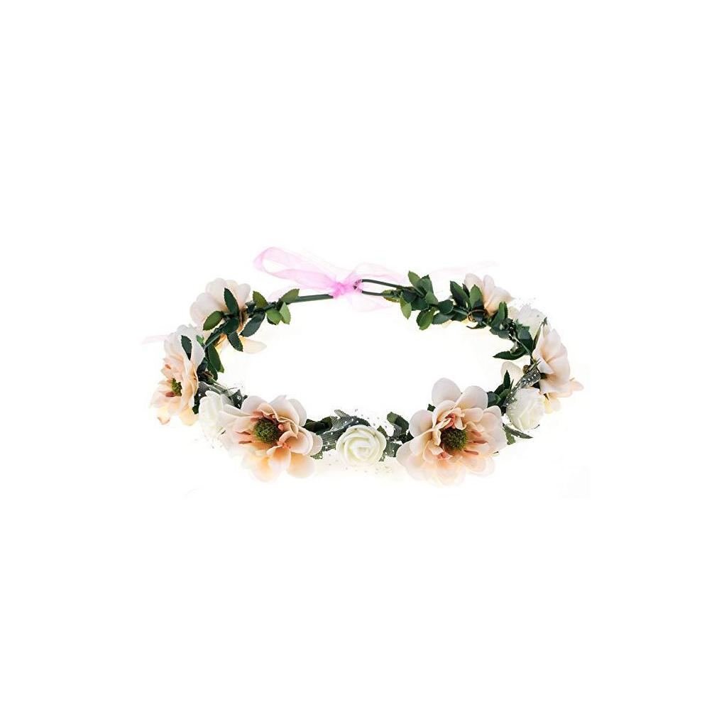 Adjustable Flowers Leaves Headband Elegant Headpiece Women Girls Hair Accessories Wreath Garland Wedding Headwear