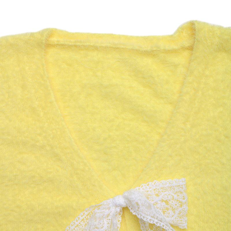 Women's V-neck Bowknot Knit Sweater - Autumn/Winter 2026 Collection
