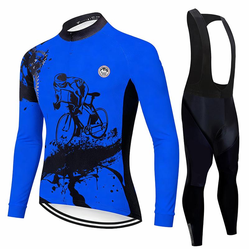 Team 2026 New Spring /Autumn Men Cycling Jersey Long Sleeve Set MTB Bike Clothing Maillot Ropa Ciclismo Racing Bicycle Clothes