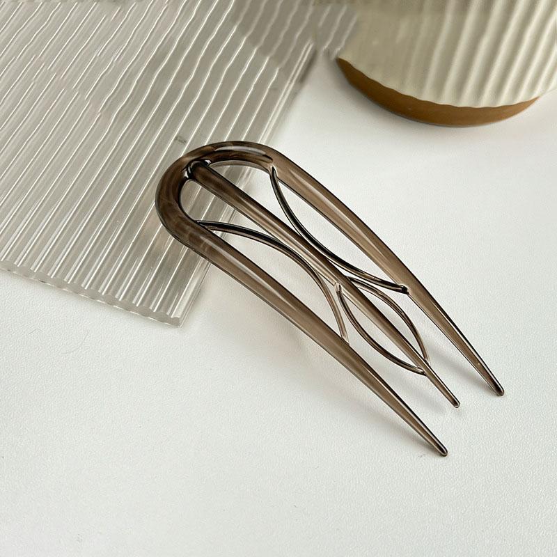 

Модная цветная акриловая заколка-вилка для волос для женщин, простая U-образная шпилька-гребень для волос, шпилька для небрежного пучка, боковой гребень, инструмент для укладки волос