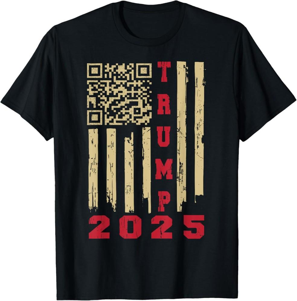 American Flag QR Trump 2025 4745 Trump Dancing Code Video T-Shirt Unisex T-Shirt