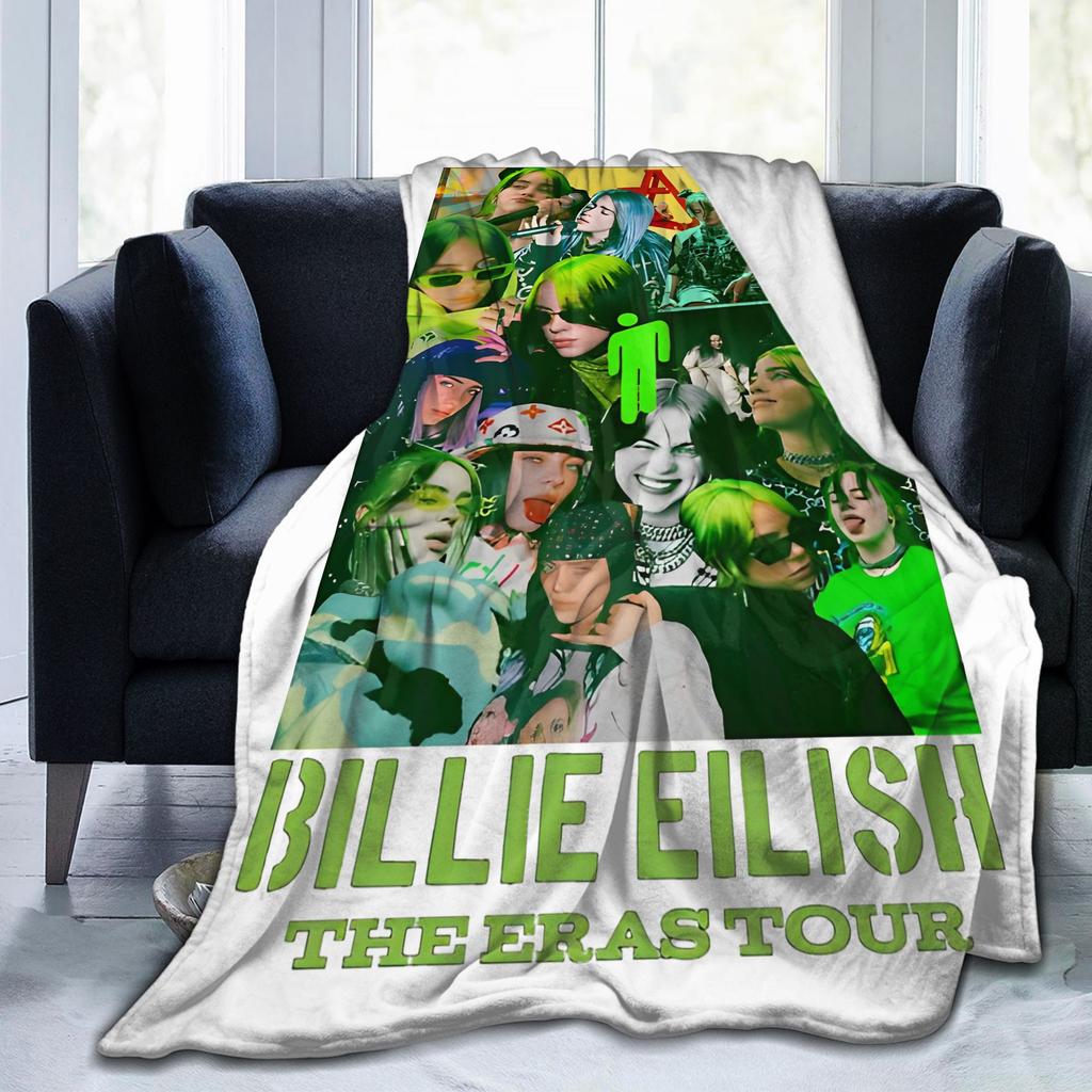 B-Billies Eilish Eras Tour Blanket Flannel Textile Decor Breathable Ultra-Soft Throw Blankets for Bed Car Bedspreads