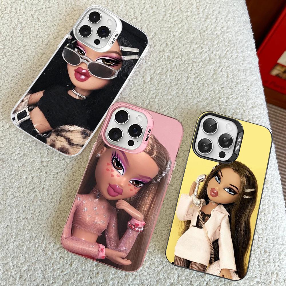 Cute Bratz Doll Phone Case For IPhone 16 15 14 13 12 11 Pro Max X XR XSMAX 8 7 Plus Matte Shockproof Back Cover