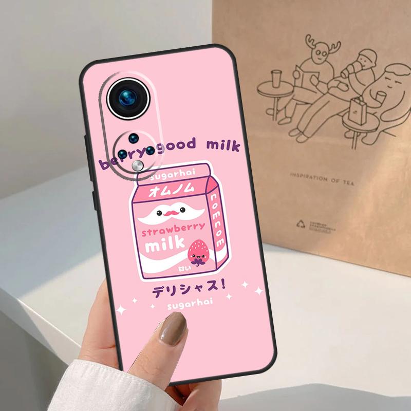 Kawaii Erdbeermilch Für Honor Magic 7 Lite 5 6 8 Pro Hülle Für Honor 400 200 90 70 50 X8c X8b X9a X9b X9c X9d Win