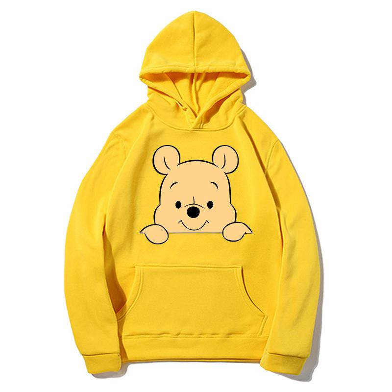 

2026 Winnie the Pooh Fashion Jacket Pocket Pullover Long Sleeve Hooded Spring Autumn Loose Sweatshirt Women s Hoodie M